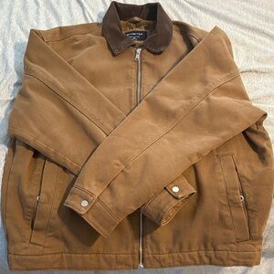 Abercrombie & Fitch Tan Jacket with Corduroy Collar
